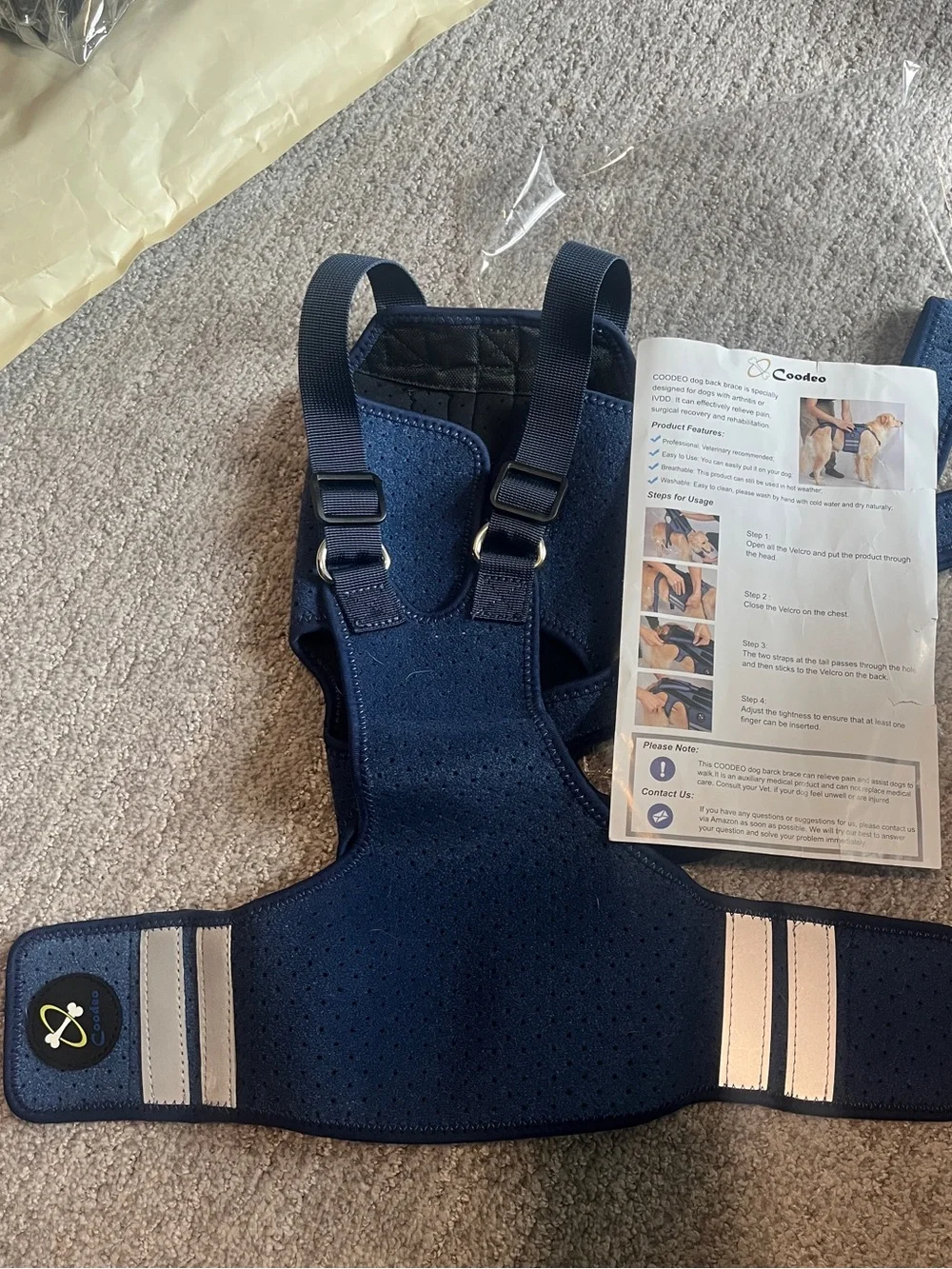 Dog Back Brace for  Arthritis, Pet Back Bracer for IVDD Back Protect 2188-1